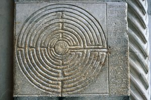 Labyrinth on the portico of the cathedral, Cathedral of St Martin by Benjamin Baud