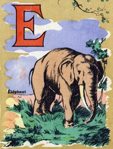 Letter E like an Elephant. Illustrated Alphabet. Imageries Reunited in Jarville-Nancy, Beginning of the 20th Century by Unbekannt