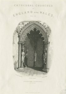 Lichfield Cathedral - West Doorway (engraving) by Unbekannt
