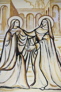 Lome Sacred Heart Cathedral: The Visitation (The Visit of Mary with Elizabeth as Recorded in the Gospel of Luke), Lome, Togo by Unbekannt