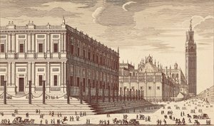 Lonja de Comercio and a Partial View of Seville