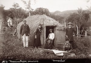 Making Tappa, a native cloth, c.1875