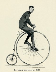 Man riding Penny-farthing by Unbekannter Künstler