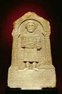 Marble funerary stele, with Greek inscription, Roman, 3rd century BC
