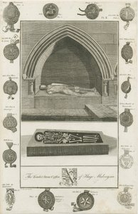 Mavesyn Ridware - Tomb of Hugo Mavesyn: engraving, 1785 by Unbekannt