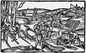 Medieval Country Life (16th Century Engraving, Published in 1931) by Unbekannter Künstler