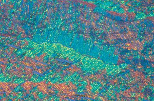 Titanium alloy etched, light micrograph