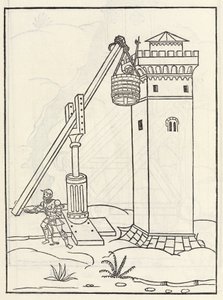 Mobile lift to assault a tower by Unbekannt