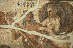 Mosaic of sea scene, Turkey by Unbekannt