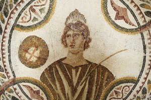 Mosaic: One of the Nine Muses. Polymnia: Religious and Rhetoric Song (detail)
