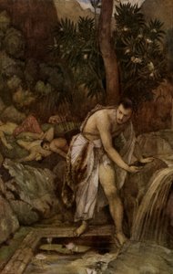 Nakula at the poisoned lake, Hindu myth