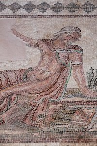 Narcissus looking at his reflection in a pool of water - Paphos mosaics, House of Dionysos - End of the 2nd Century AD - Cyprus - (detail) by William M. Timlin