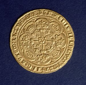 Noble of Edward III reverse showing a cross pattern, Calais mint, introduced 1344 by Unbekannt