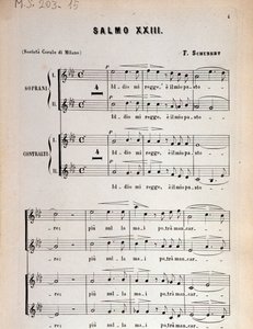 Page of musical score of Psalm 23, op 132, D 706 by Franz Schubert by Unbekannter Künstler