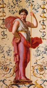 Painted wooden panel at Parlement de Bretagne, Rennes, Ille et Vilaine, France by Leopold Blonder
