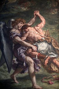 Jacob Fighting with the Angel by Unbekannt