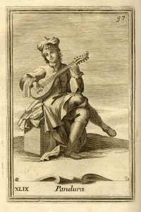 Pandura string instrument of Byzantine origin, ancestor of mandolin. In 