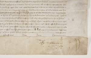 Papal Bull confirming charter of Bishop Henry Wardlaw, recto by Unbekannt