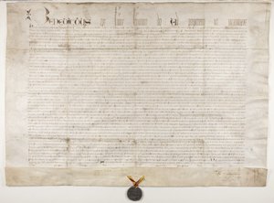 Papal Bull Confirming Charter of Bishop Henry Wardlaw, Recto