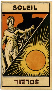 Paranormal. Astrology. The Sun (Star). Astrologic Card from: Le Tarot Astrologique, by Georges Muchery, France by Unbekannter Künstler