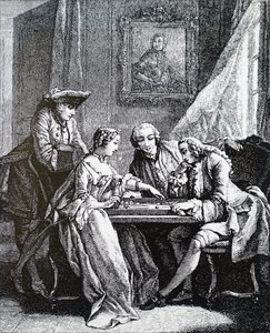 People playing Tric-Trac by Unbekannt