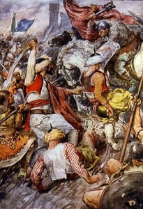 Battle of Poitiers in 732 by Unbekannter Künstler