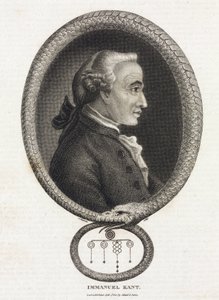 Portrait of Philosopher Immanuel Kant in a Frame Formed by a Serpent Biting Its Tail