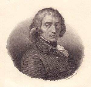 Portrait of Italian Poet Giuseppe Parini (1729-1799), copper engraving by Piotti from drawing by Andrea Appiani