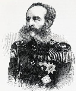 Portrait of Prince Dmitry Ivanovich Sviatopolk-Mirsky, Russian general, engraving by William M. Timlin