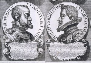 Portraits of Philip II and Philip III of Spain by Unbekannt