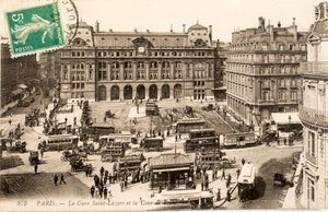 Postcard/Gare Saint Lazare/Paris/Seine/Ile de France/France by William M. Timlin