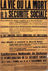 Poster by the CGT for a Conference about Social Security by Unbekannt