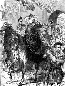 Queen Elizabeth I enters London, 23 December 1558 by Unbekannter Künstler