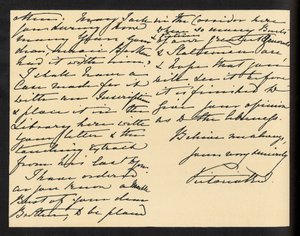 Queen Victoria - handwritten letter to Miss Mary Augusta Gordon, thanking her for the bible that she received as a gift. by Unbekannter Künstler