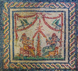 Roman villa with wonderful mosaic floors by Unbekannter Künstler