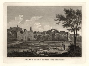 Ruins of the Baths of Diocletian, Rome by Unbekannt