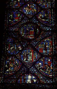 Scenes from the Life of Charlemagne (747-814) from the ambulatory, c.1215-35 (stained glass) by Unbekannt