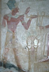Seti I Offering Incense to Horus, Temple of Seti I, Egyptian New Kingdom, XIXth Dynasty, c.1318 BC by Unbekannt
