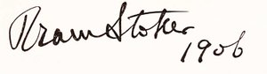 Signature of Bram Stoker by Unbekannt