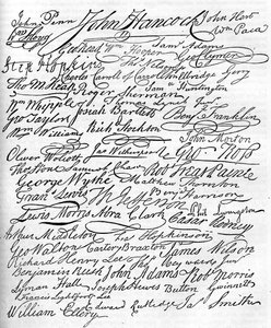 Signatures to Declaration of Independence, America by Unbekannter Künstler