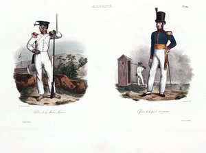 Soldier of the Malay Militia and European Officer, Ambon