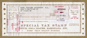 Special Tax Stamp for Medical Opium, Coca Leaves and Marijuana by Unbekannt