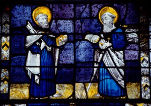 St Peter and St Paul, stained-glass window from Priory Church, Le Bourget du Lac, Savoy, France