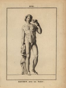 Statue of Bacchus, the Roman God of Wine, Naked with a Satyr by Unbekannt
