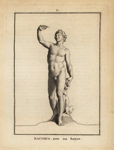 Statue of Bacchus, the Roman God of Wine, Naked with a Satyr