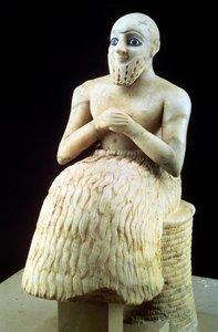 Statue of the Official Ebih-Il, from the Temple of Ishtar at Mari, Hit, Iraq, Middle Euphrates, Sumerian, Early Dynastic Period, c.2500 BC