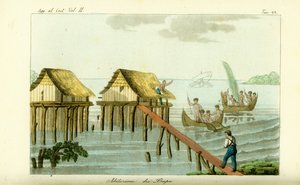 Stilt Houses in the Ocean on Rawak Island, Papua New Guinea by Unbekannt