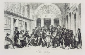 The Alley, Bun Seller at the Entrance to the London Stock Exchange, Capel Court, c.1850 by Unbekannt