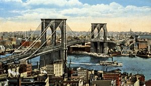 The Brooklyn Bridge, New York by Unbekannter Künstler