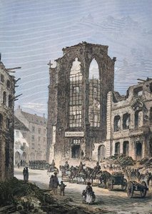 The Destroyed Building of the Library in Strasbourg by Unbekannter Künstler